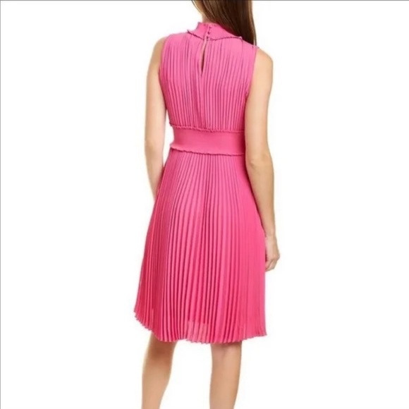 NANETTE LEPORE Christa A-Line Pleated Midi Dress Pink 8 NWT - Picture 2 of 9